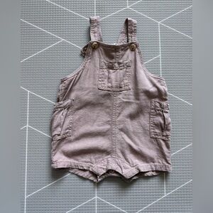 Cotton On|Baby gender neutral tan linen Romper Overalls•••Boho summer style 3/6M